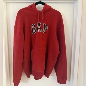 Vintage Men’s Fleece GAP Pullover Hooded Red